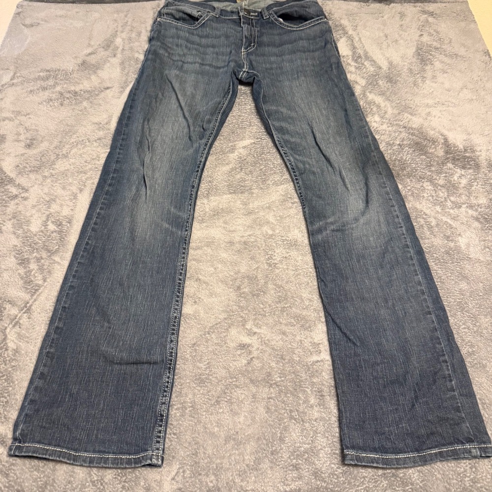 Wrangler 20X No 42 Vintage Bootcut Jeans Mens 30x36 Slim Fit Medium Wash Blue